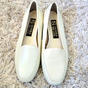 Vintage 90's Sandra Miller White Leather Loafers